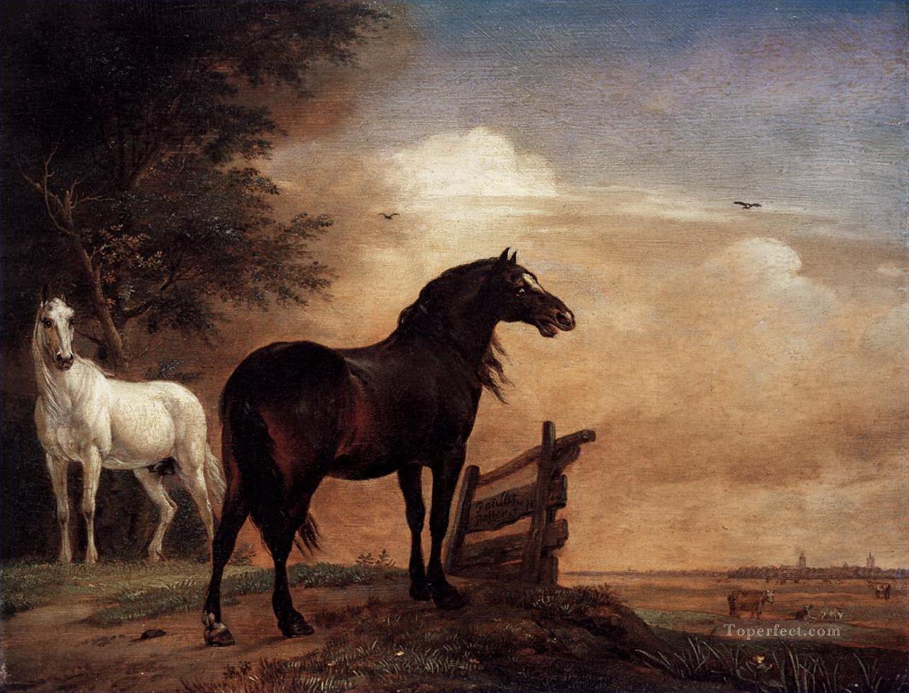 Paulus Potter chevaux dans un champ Peintures à l'huile
